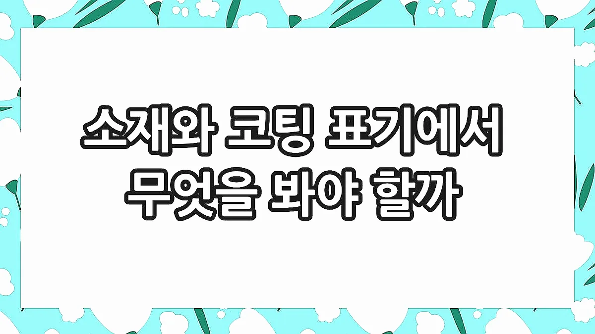 글의 소재와 코팅 표기에서 무엇을 봐야 할까 이미지